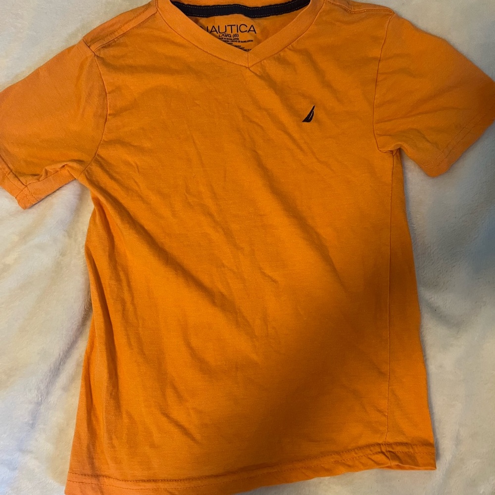Nautica Vibrant Orange Crew Neck Tee